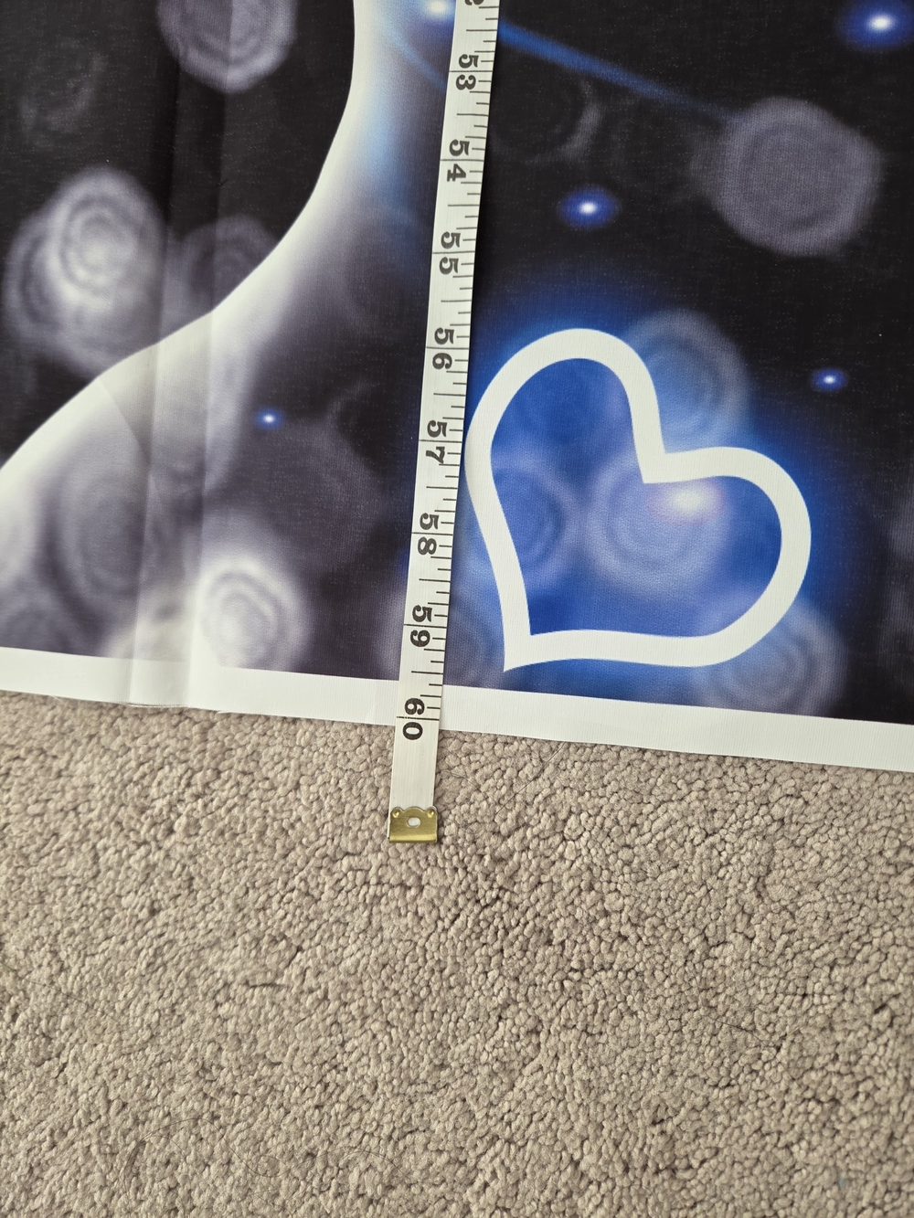 Neon Blue Heart Print Backdrop - Picture 11 of 11